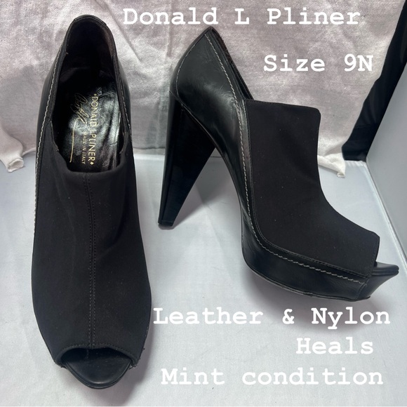 Donald J Pliner Leather peeptoe heals - Picture 1 of 9